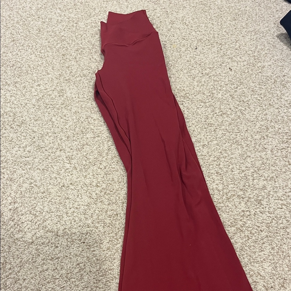 Aerie red crossover flare leggings